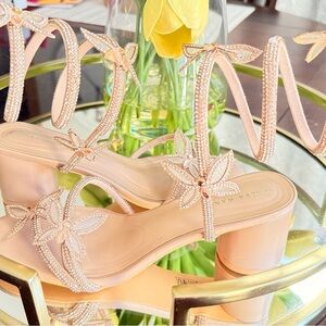 Azalea Wang  Women's Butterfly and Rhinestone Embellished Sandals